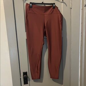 Rust-Colored High-Waist Leggings